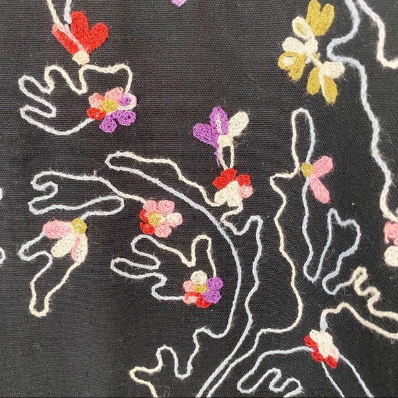 VINTAGE 90’s TAKE TWO Black Heavily Embroidered Jacket Blazer Medium 100% Cotton - Picture 9 of 14